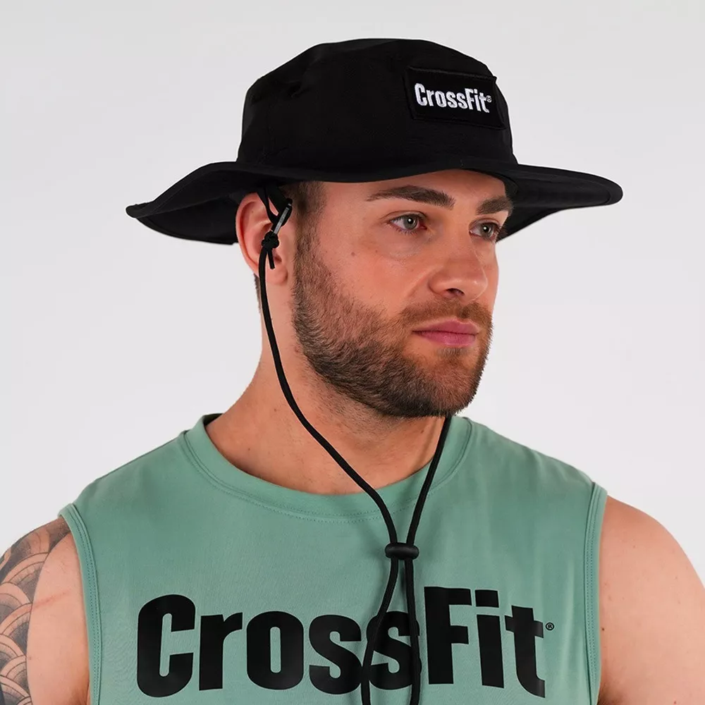 Seitenansicht des CrossFit Bucket Hat in Tinte, erhältlich bei Affenhand