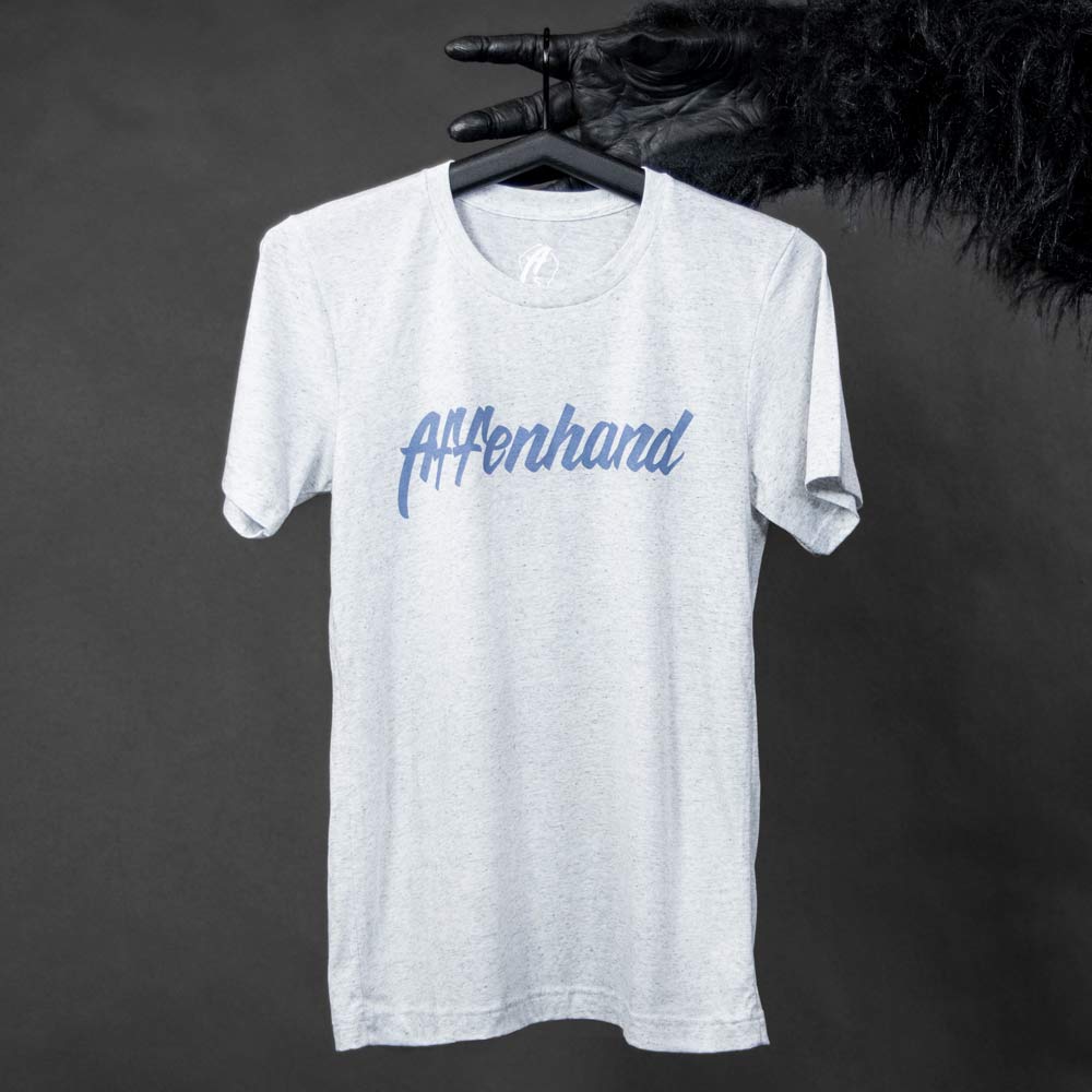 Outlet: 100% Affenhand T-Shirt White Fleck Blau Größe S