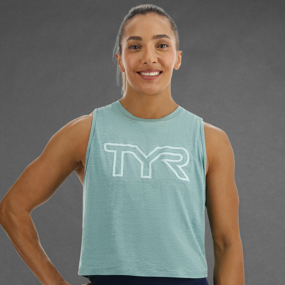 Outlet: TYR Cropped Big Logo Tank Damen Purple Gr. XS – Bild 5
