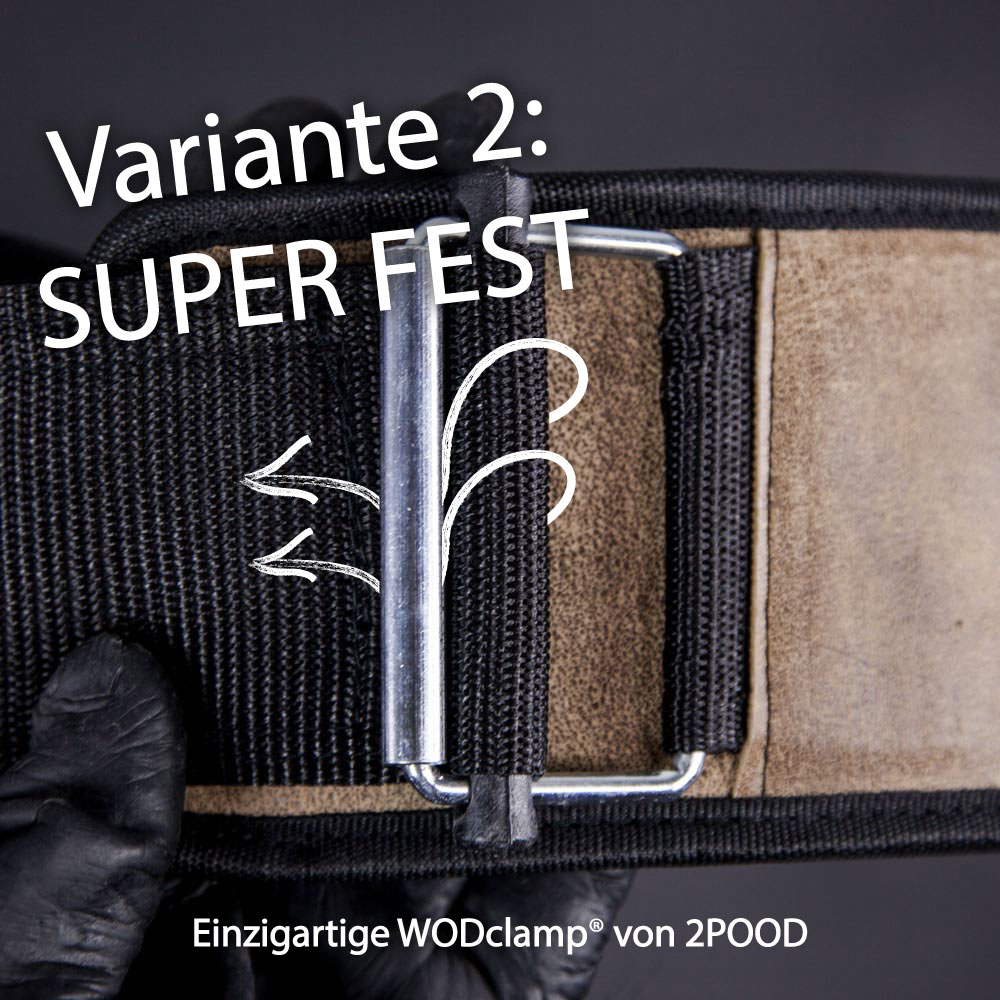 2POOD Ultrafester Gewichthebergürtel mit WODClamp Verschluss